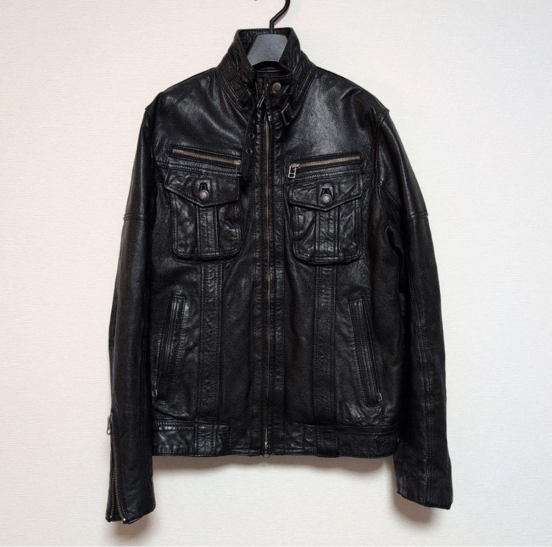 レザージャケット　ブラック　opium コーティング　エディボーイ　Iライン