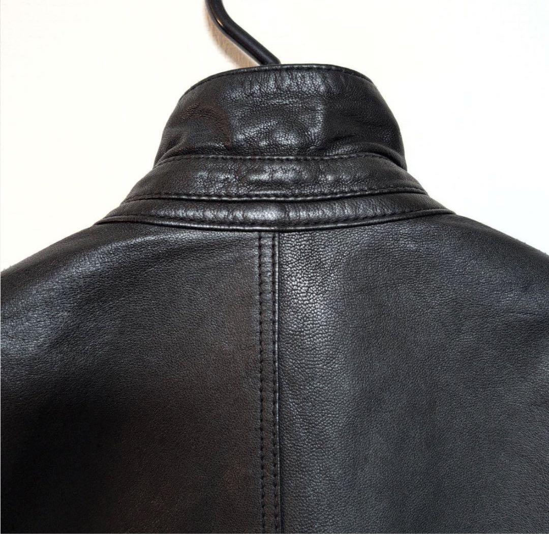 レザージャケット　ブラック　opium コーティング　エディボーイ　Iライン