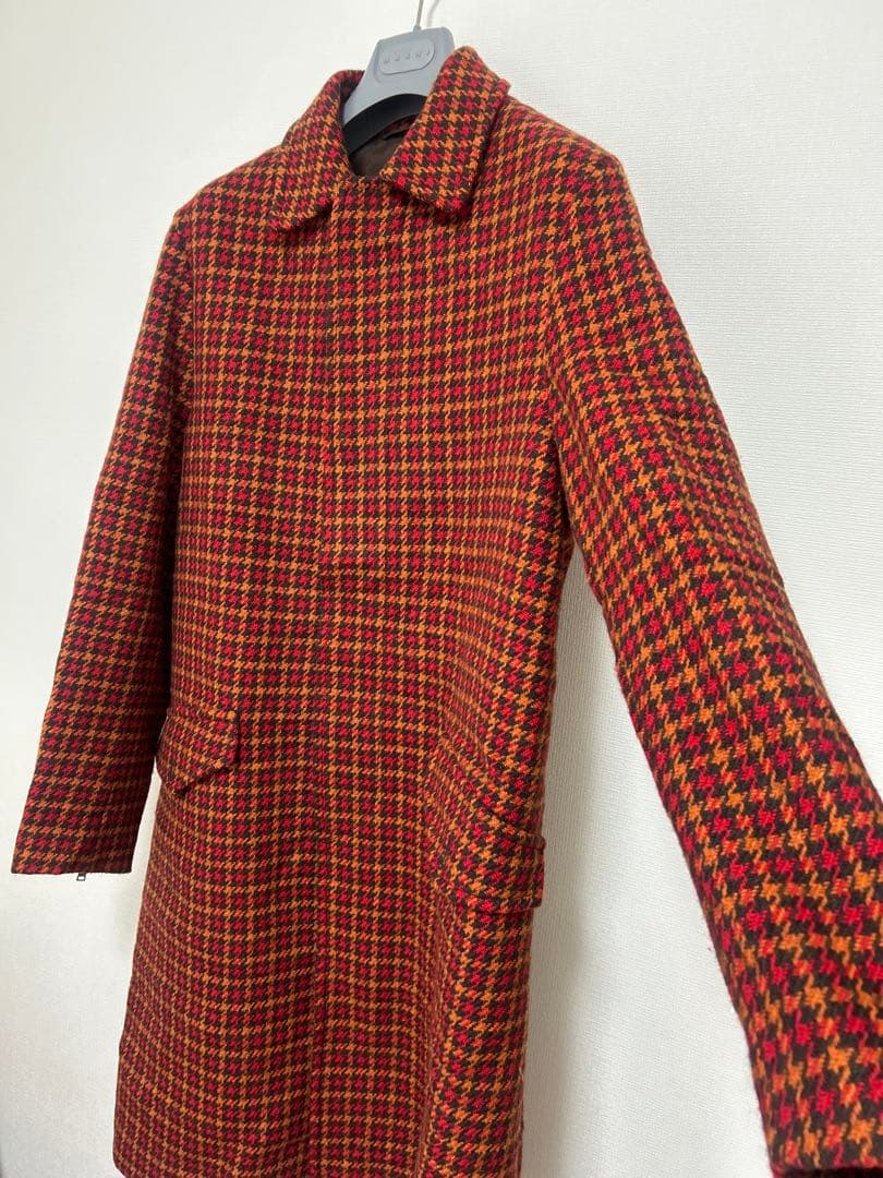 《試着のみ》MARNI マルニ　ステンカラーコート　ロング 千鳥柄 チェック
