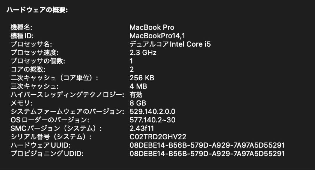 MacBook Pro A1708 Apple純正マウス付き