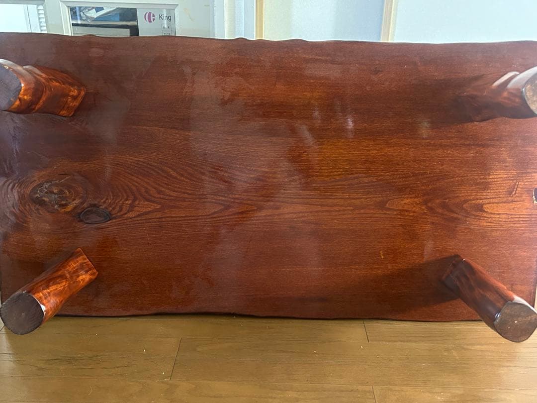 一枚板 無垢材の自然木目座卓 ダイニングテーブル