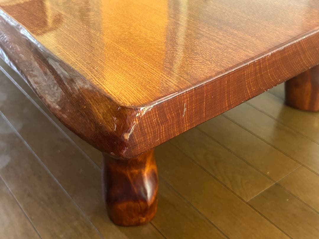 一枚板 無垢材の自然木目座卓 ダイニングテーブル