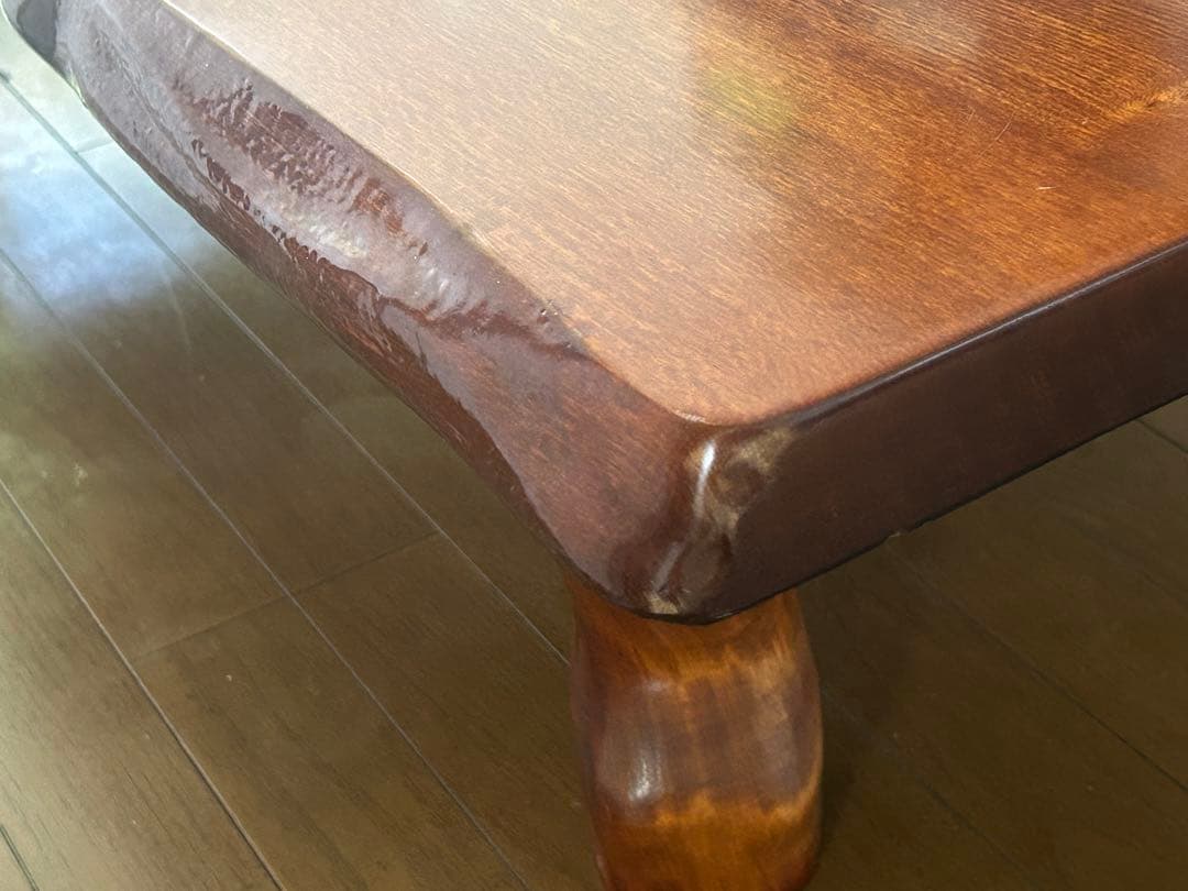 一枚板 無垢材の自然木目座卓 ダイニングテーブル