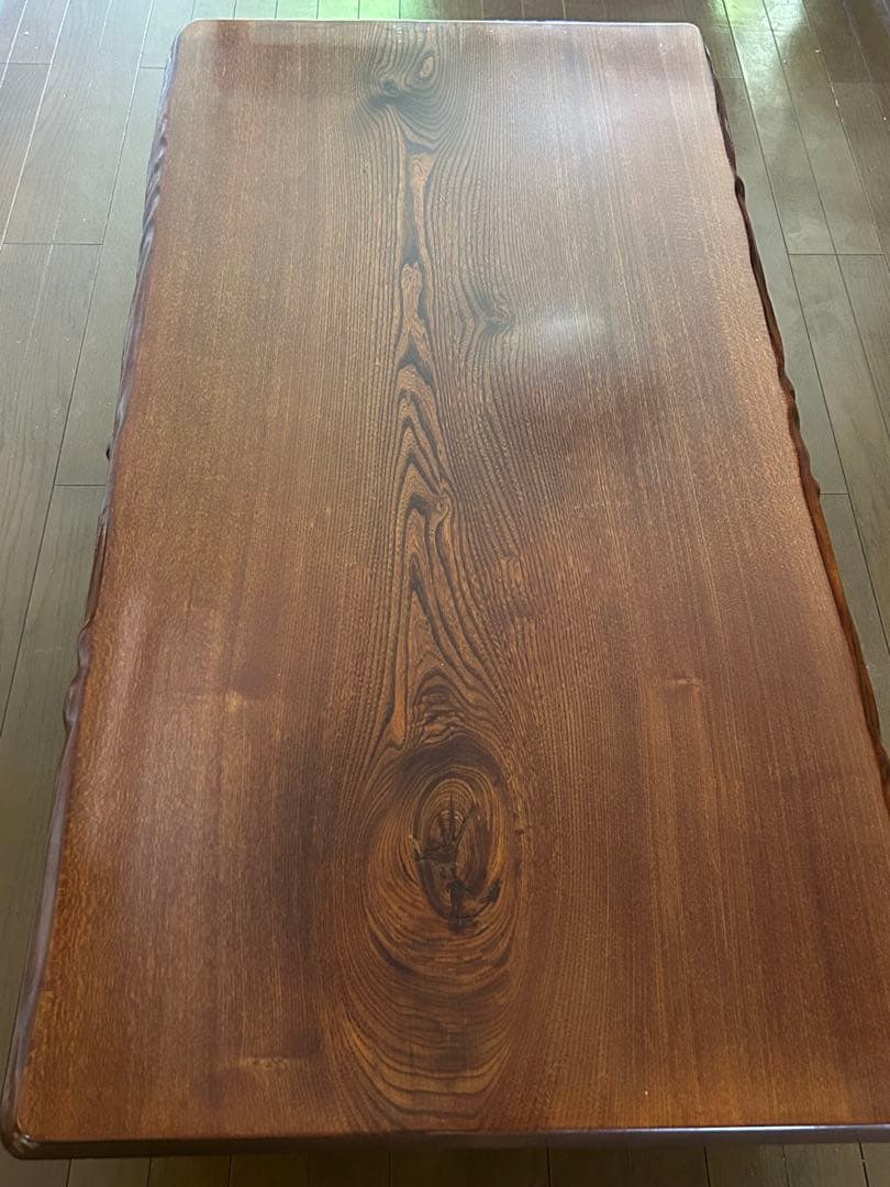 一枚板 無垢材の自然木目座卓 ダイニングテーブル