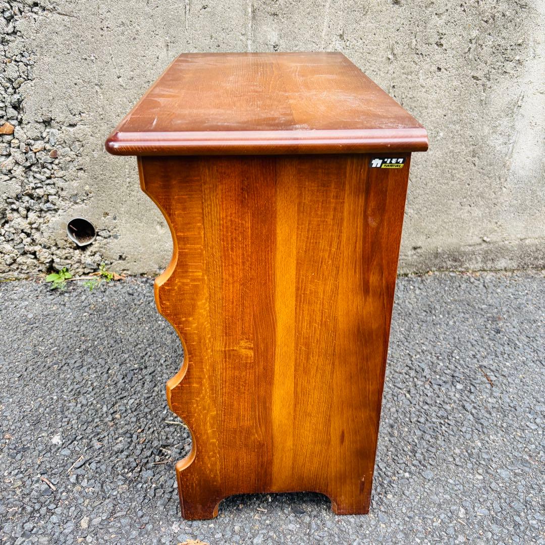 80's オールドカリモク karimoku コロニアル木製ラック 棚 古道具