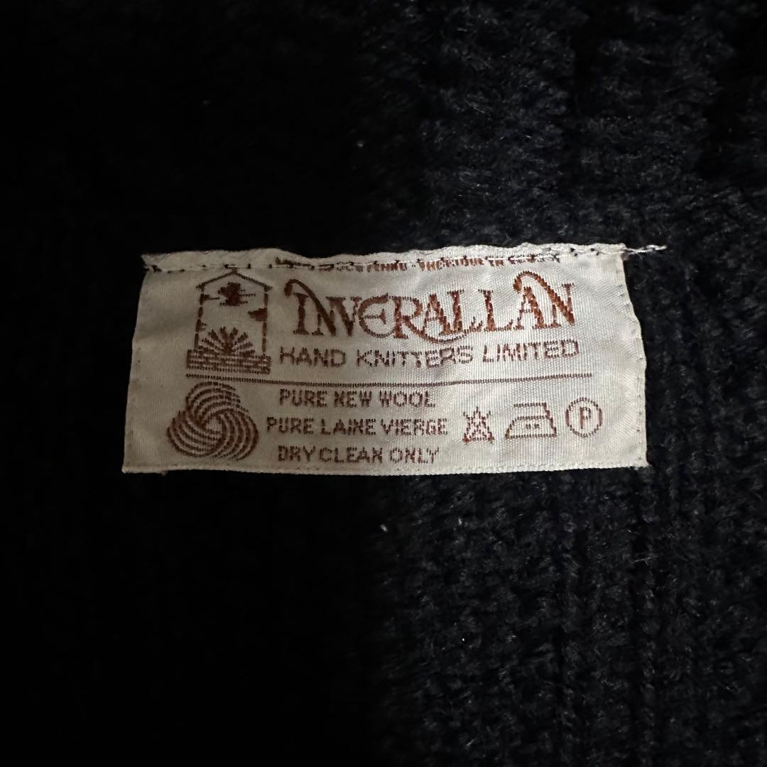 インバーアラン　茶タグ　ランバーカーディガン　ハンドニット　3A ケーブルニット