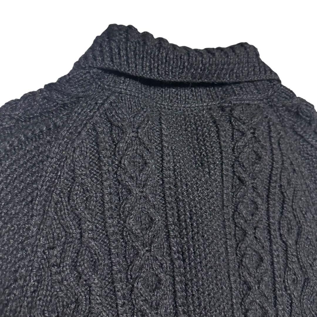 インバーアラン　茶タグ　ランバーカーディガン　ハンドニット　3A ケーブルニット