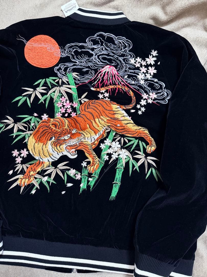 未使用 ONI DENIM 別珍 スカジャン 虎 富士山 虎 限定 美品