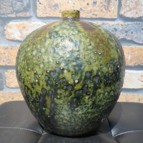 人間国宝 田村耕一 緑釉壺 益子焼 壺 共箱 未使用品