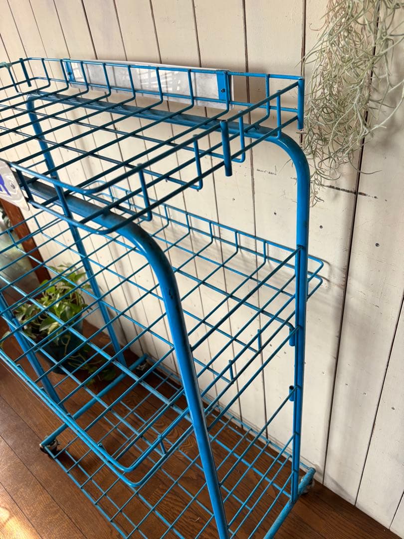 昭和レトロ サントリー　ビール　ワゴン キャスター付 店舗什器 スチールラック