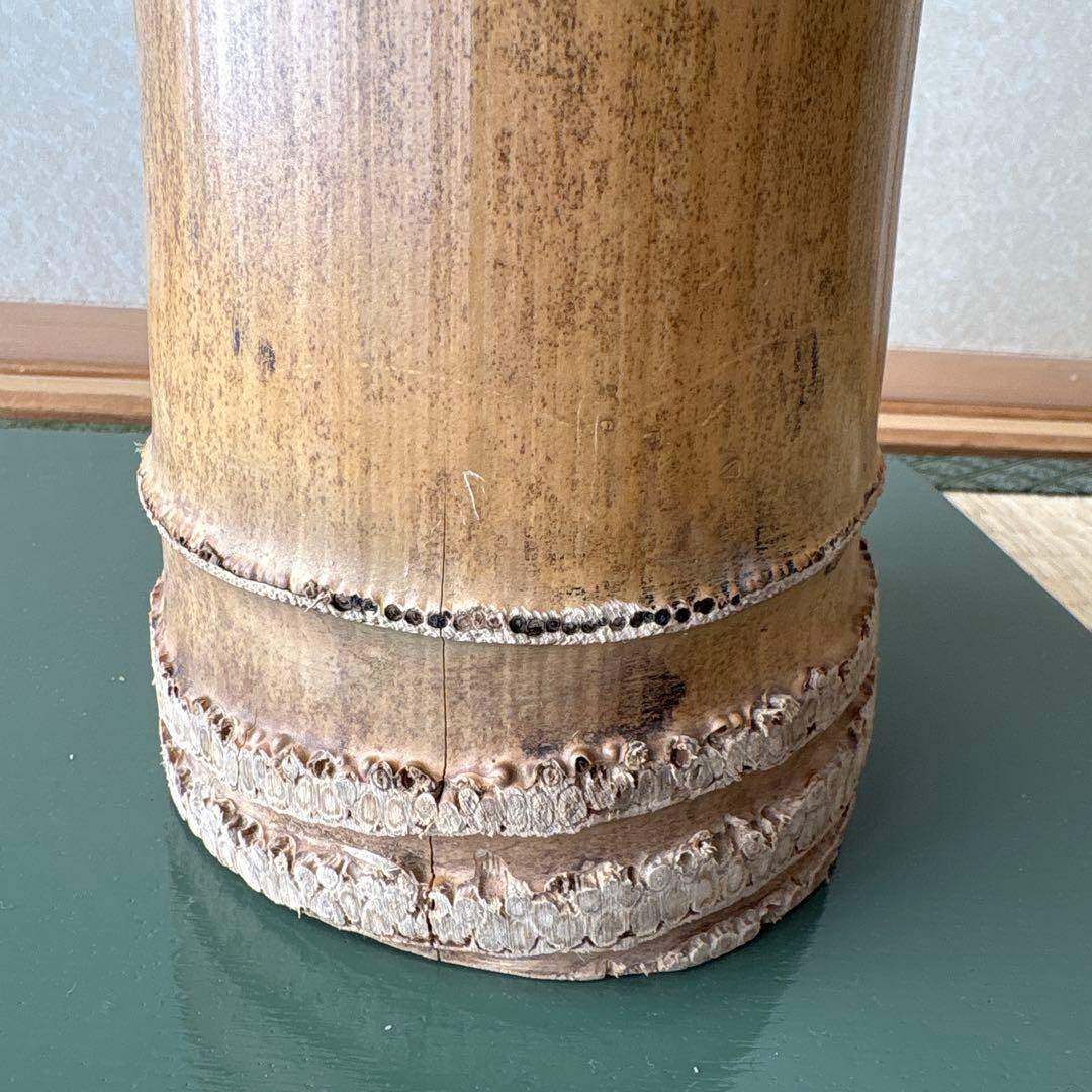 71 美品！根付　寸胴　華道具　一重切　竹製　水仙
