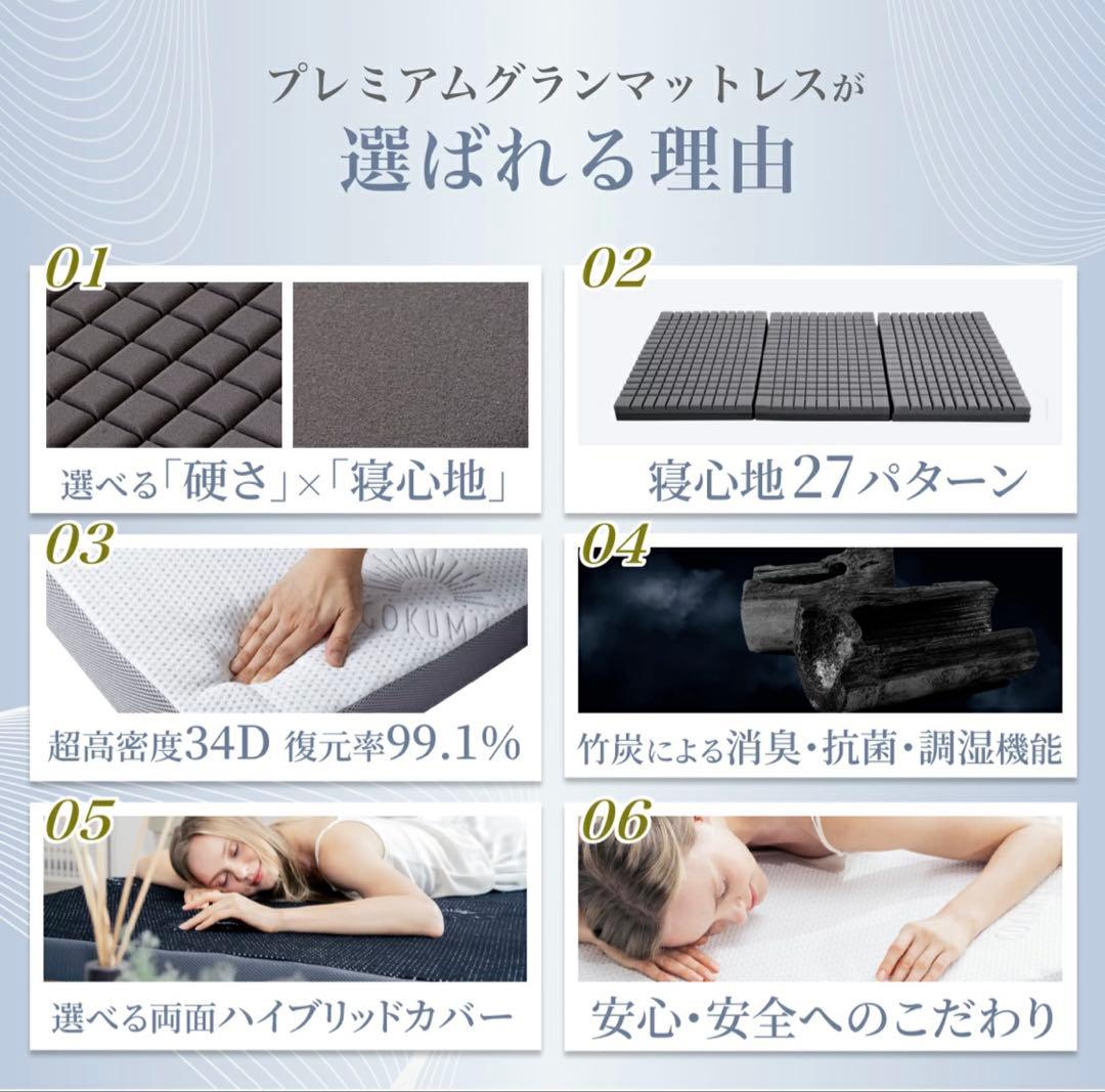 GOKUMIN マットレス シングル　ブラック