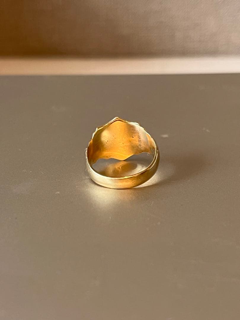 k9 ゴールド　ビンテージ　シグネットリング　シールド型