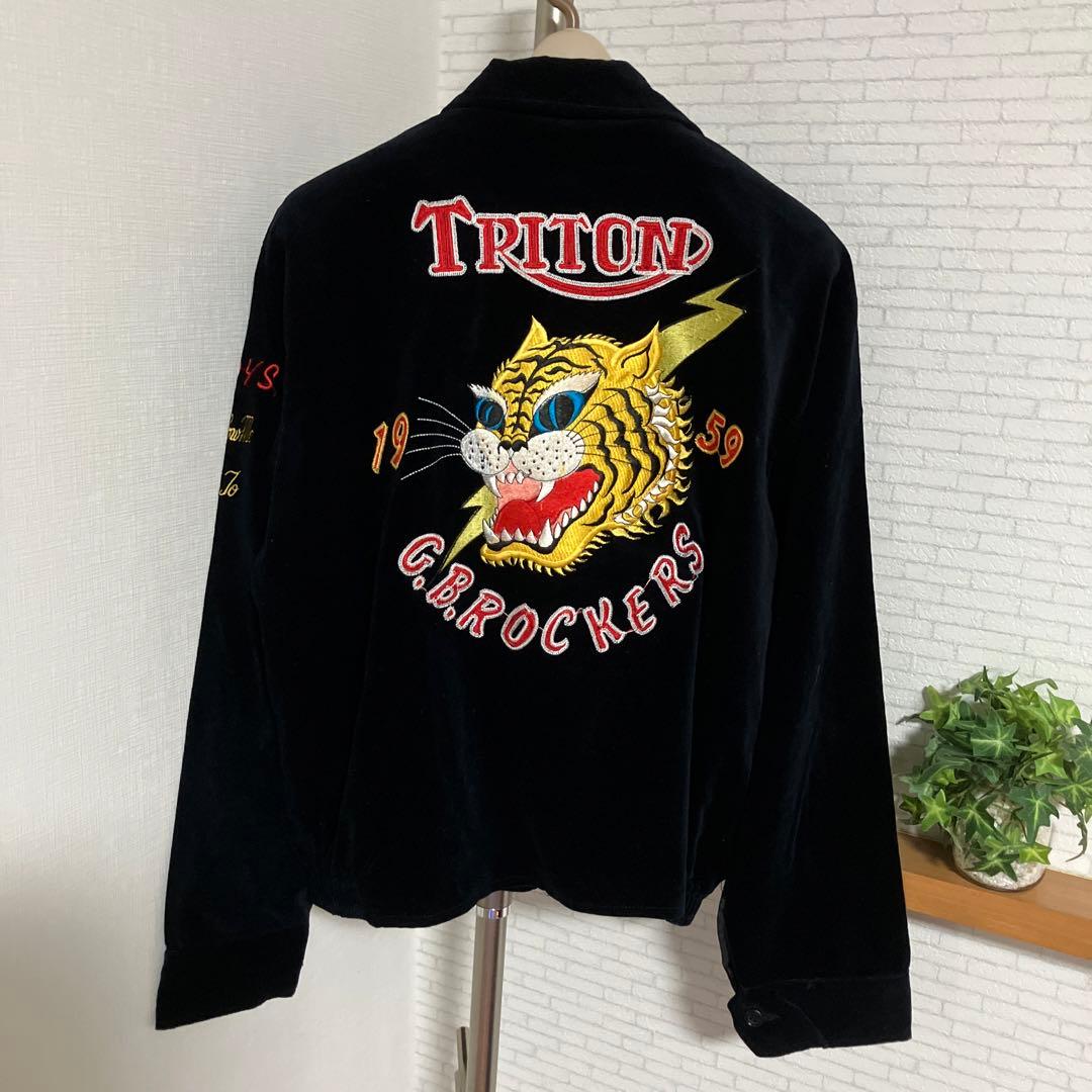 90s スカジャン　別珍　襟付き　SUNSET STRIP ヴィンテージ