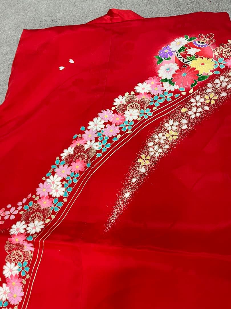 新品★ 七五三　女の子　着物と長襦袢　四つ身　C02