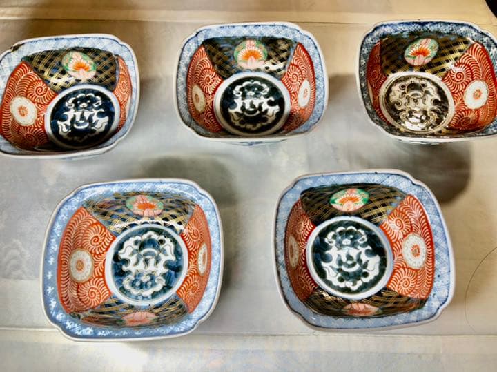 明治骨伊万里小鉢五枚セット