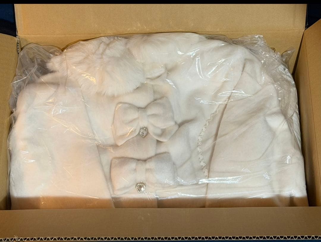 バックティアードリボンコート ホワイト