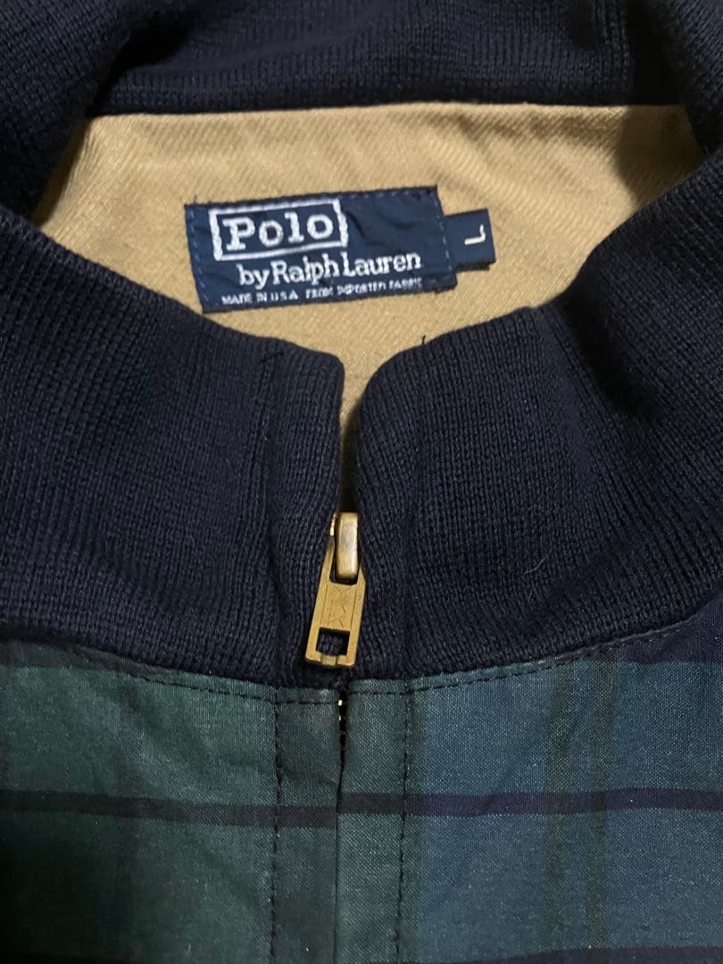 90s ラルフローレン　USA製　オイルドジャケット　ブラックウォッチ
