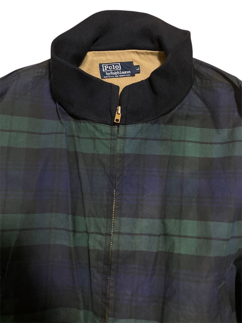 90s ラルフローレン　USA製　オイルドジャケット　ブラックウォッチ