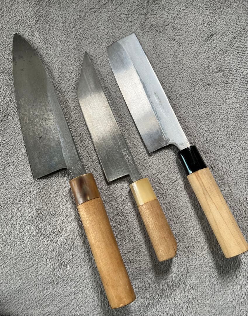 日本製包丁　正本ー青紙ニ鋼　3本セット