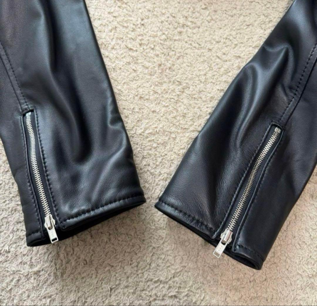 【美品】23区 シープスキン　レザー ジャケット ダブル 36 ライダース