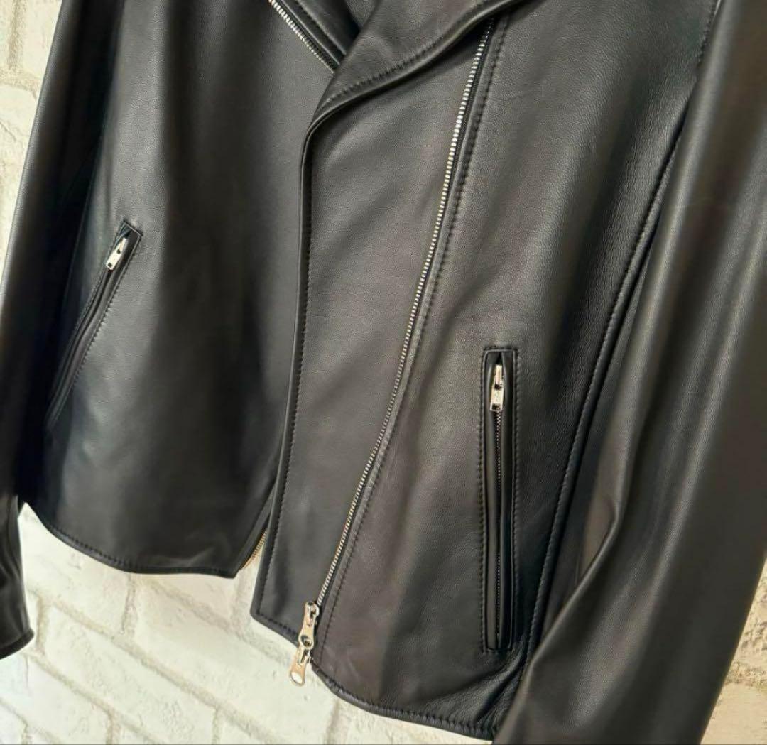 【美品】23区 シープスキン　レザー ジャケット ダブル 36 ライダース