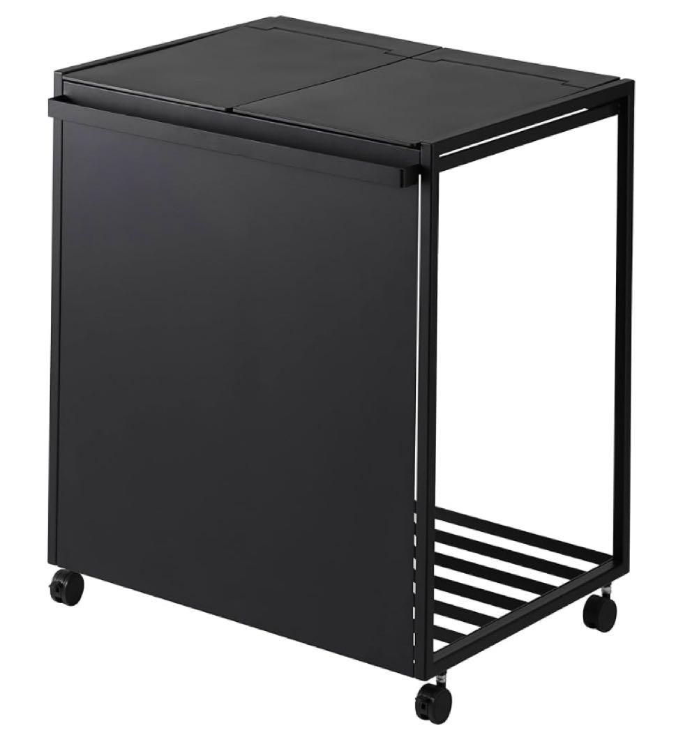 【開封済未使用品】山崎実業tower ゴミ箱45L2分別黒ブラック