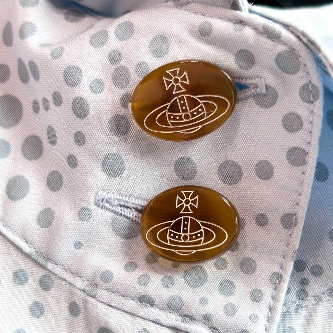 ヴィヴィアンウエストウッド✨️オーブ ボタン 刺繍 丸襟 ブラウス シャツ 水玉