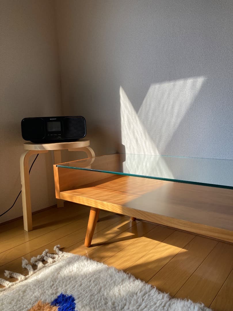 unico ECCO ガラス天板 ローテーブル