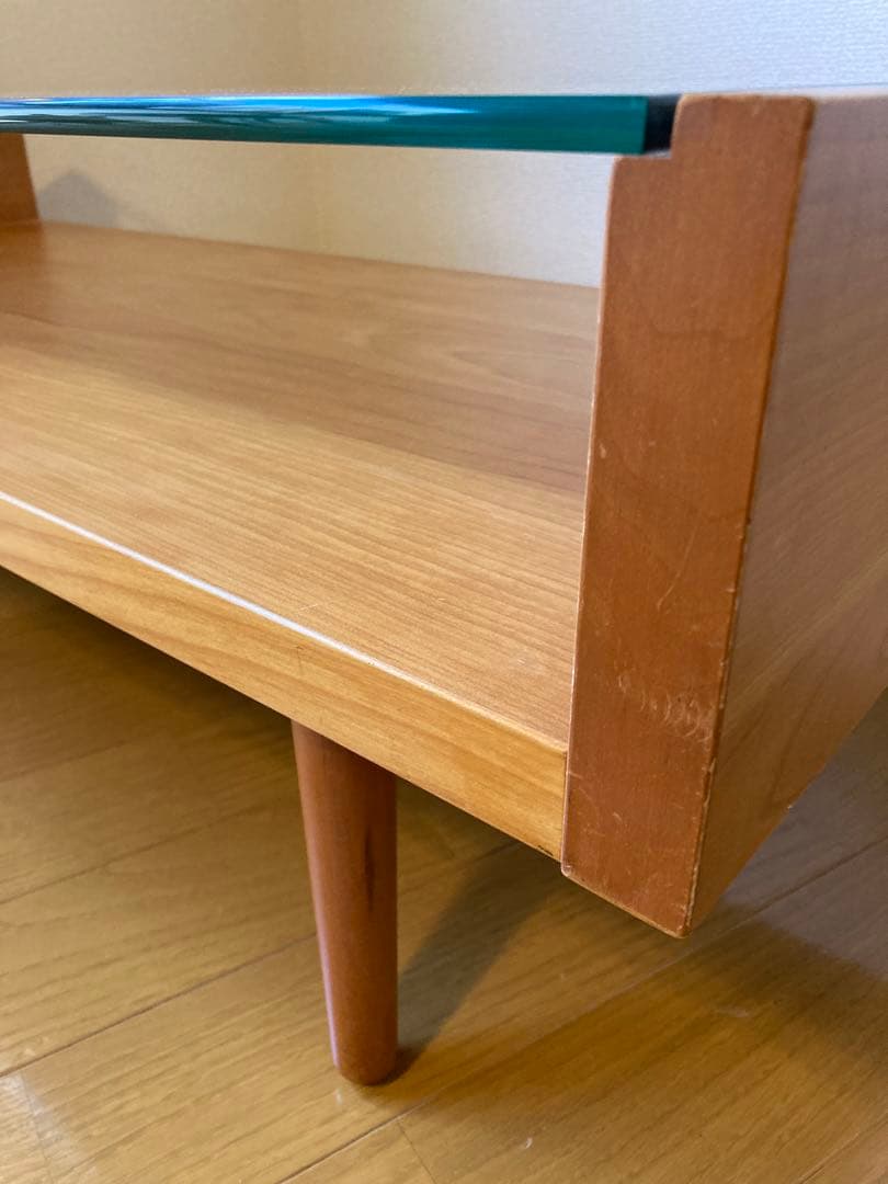 unico ECCO ガラス天板 ローテーブル