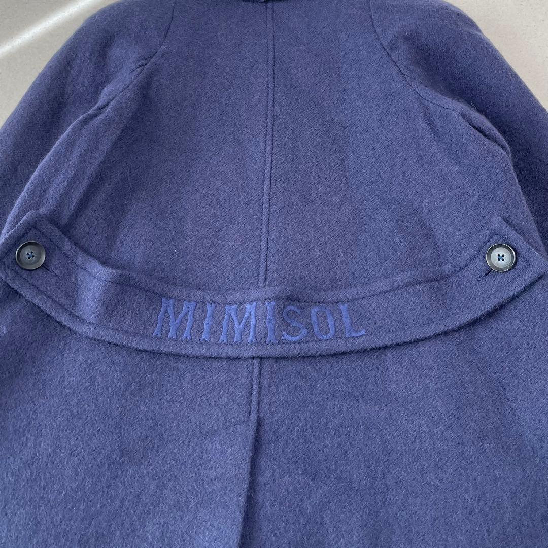 MiMiSolミミソル イタリア製 ロゴ刺繍 フリル ウールコート マメール