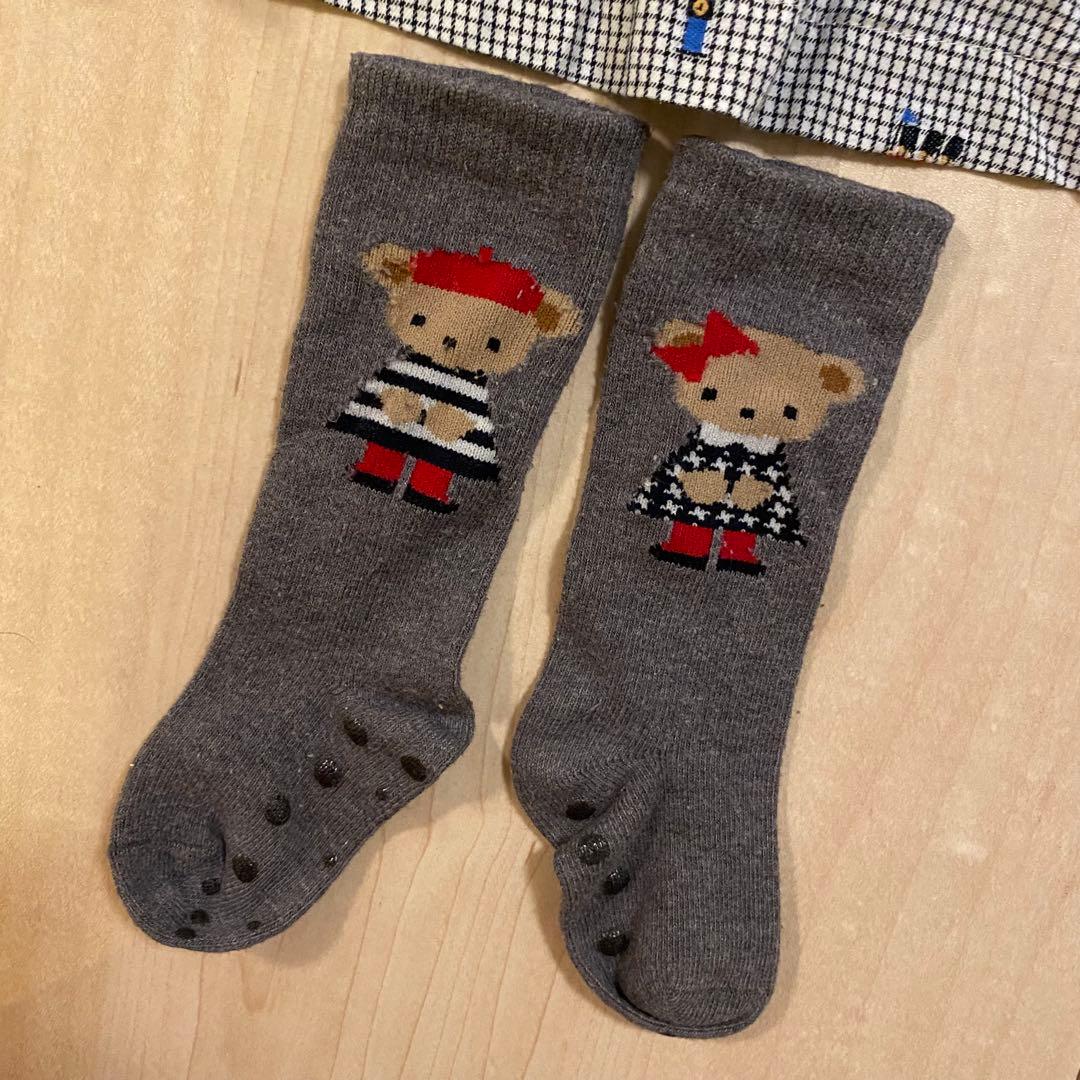 familiar ロンドン　ワンピース　靴下セット 80