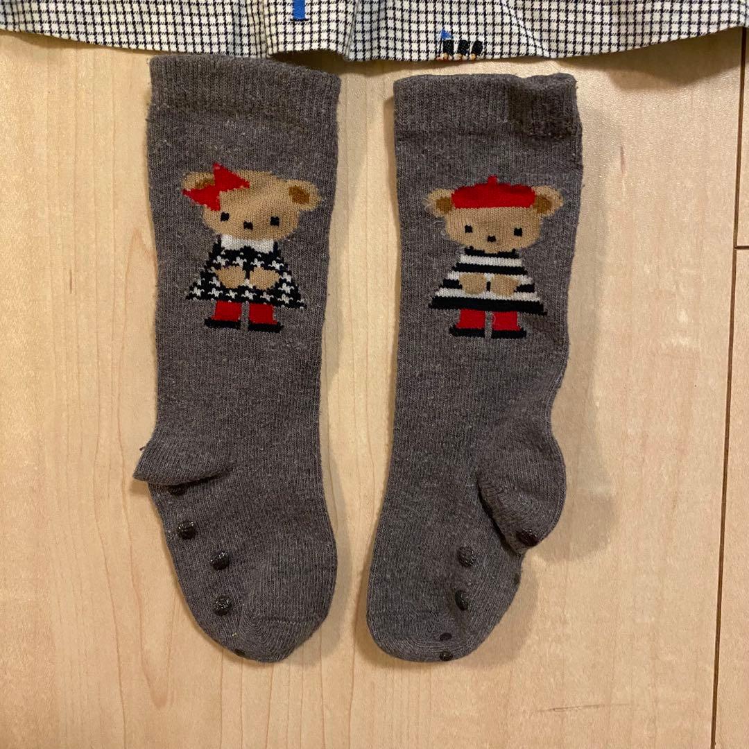 familiar ロンドン　ワンピース　靴下セット 80