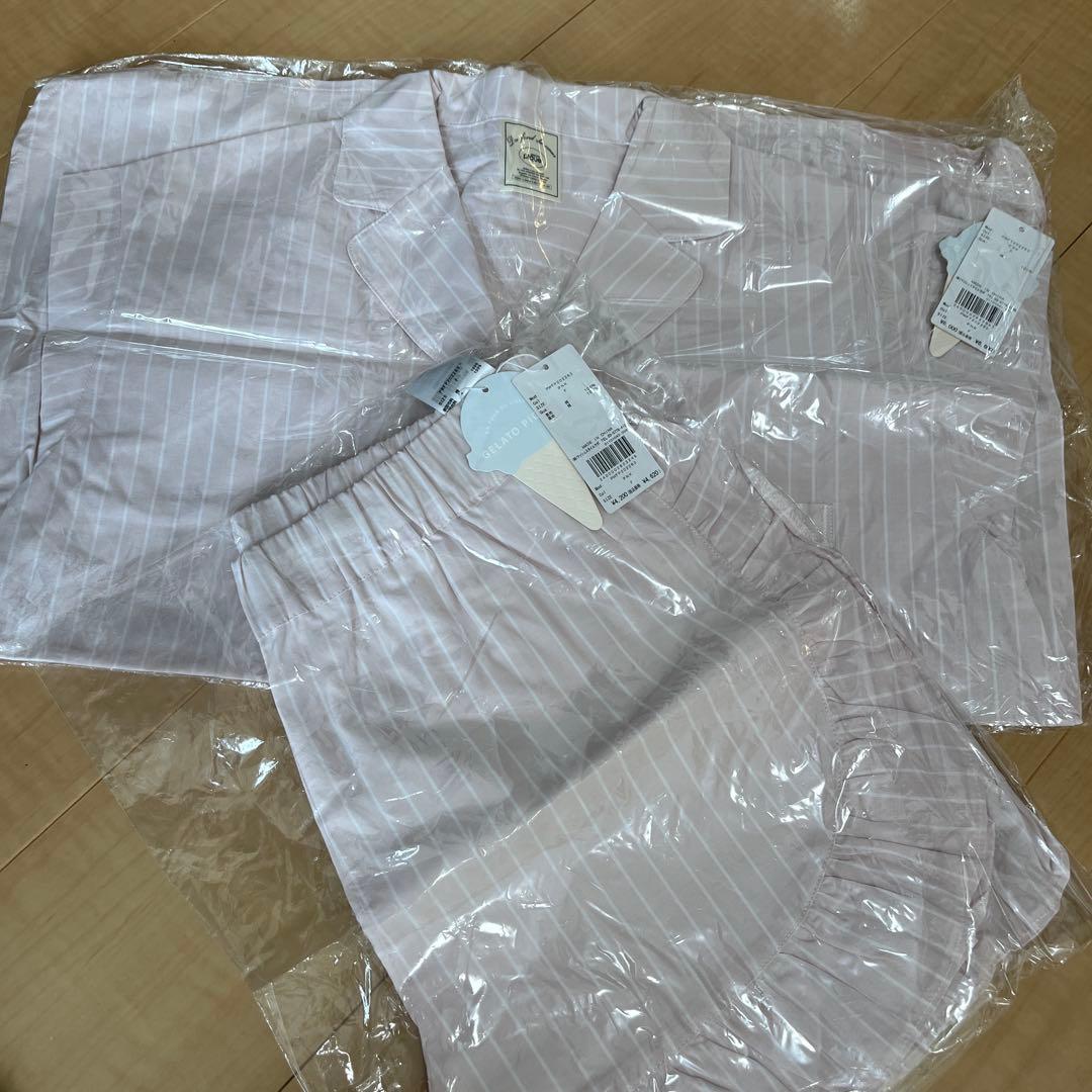 ジェラートピケ　ピンクストライプ パジャマセット