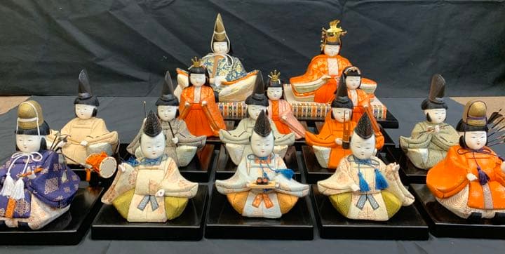 木目込み人形 25号　紺　金彩　1-2