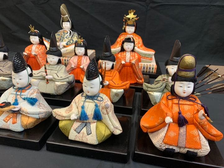 木目込み人形 25号　紺　金彩　1-2