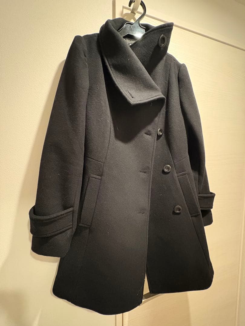 rienda オーバーネックシンデレララインミニコート Sブラック