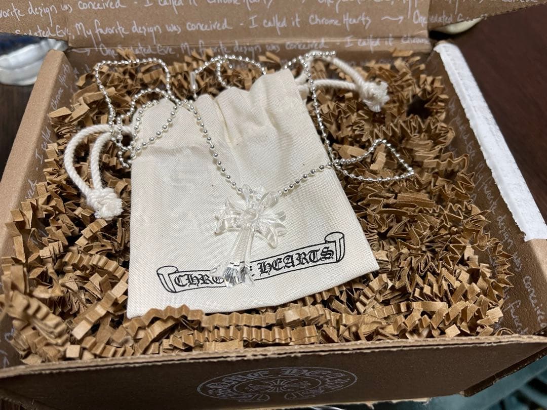 クロムハーツ　シリコン　クリア　クロス　ネックレス　正規品