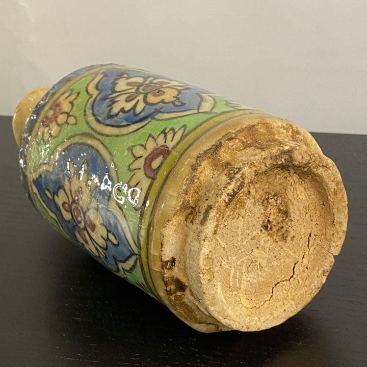 イラン19世紀 ペルシャ 筒型 花瓶 イスラム陶器 ヨーロッパ アンティーク