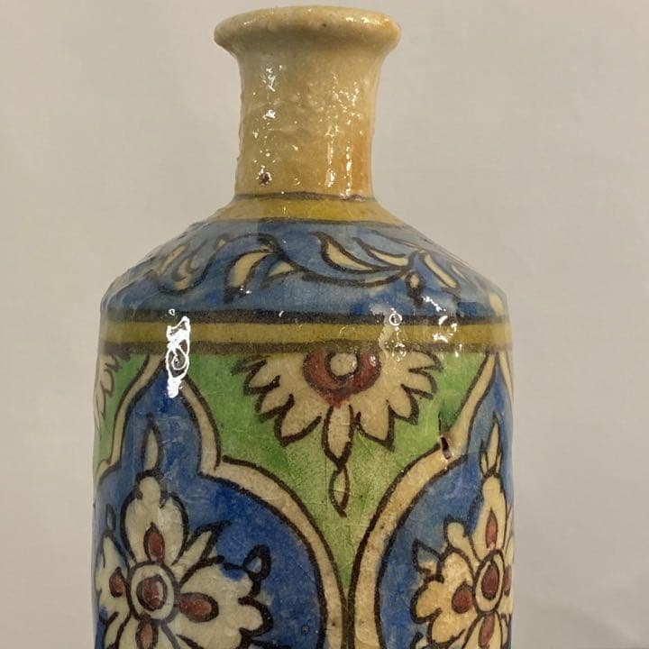 イラン19世紀 ペルシャ 筒型 花瓶 イスラム陶器 ヨーロッパ アンティーク