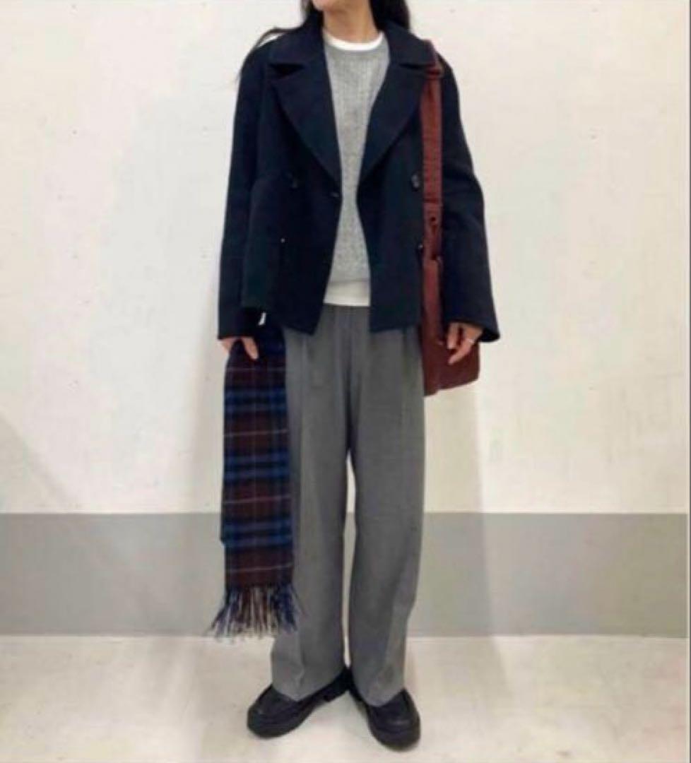 新品未使用　ユニクロ　ダブルフェイスショートコートリラックスフィット　XL