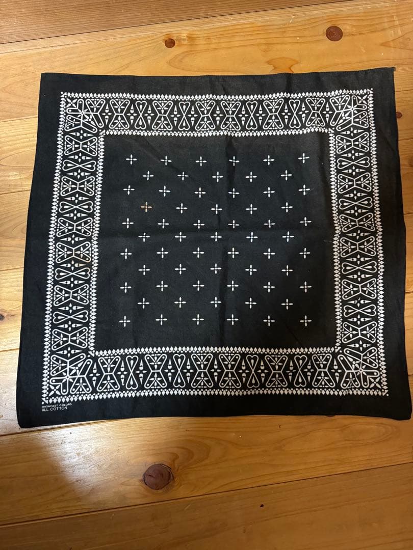 クロスバンダナ ブラック ビンテージ　珍品　vintege