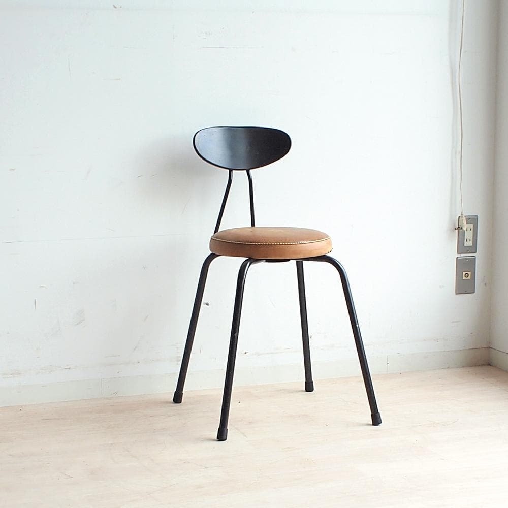 メーソン チェア 鉄フレーム UMBERレザー インダストリアルZR24002