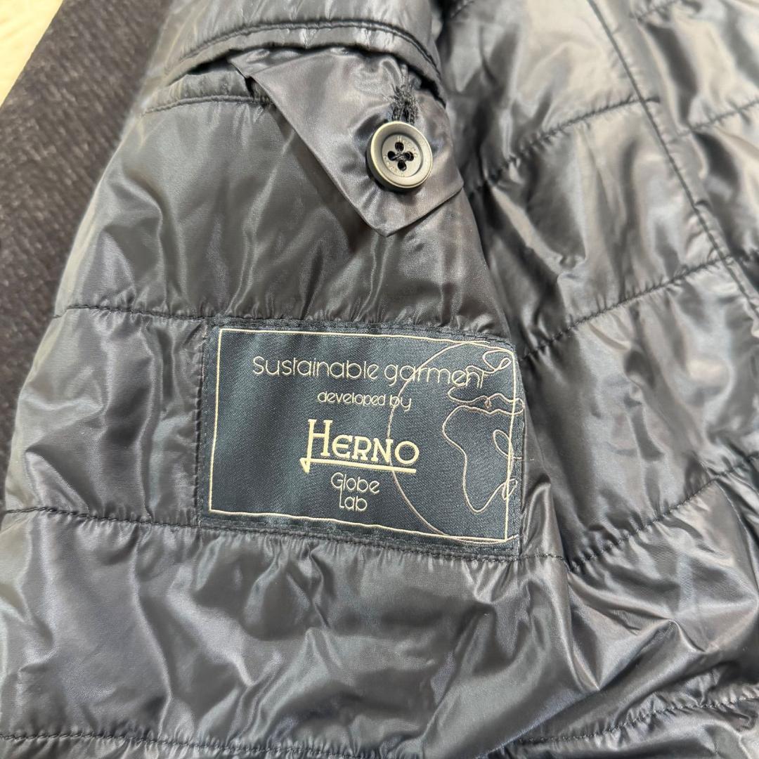 16798✨ヘルノ チェスターコート ヘリンボーン ツイード 50 LL