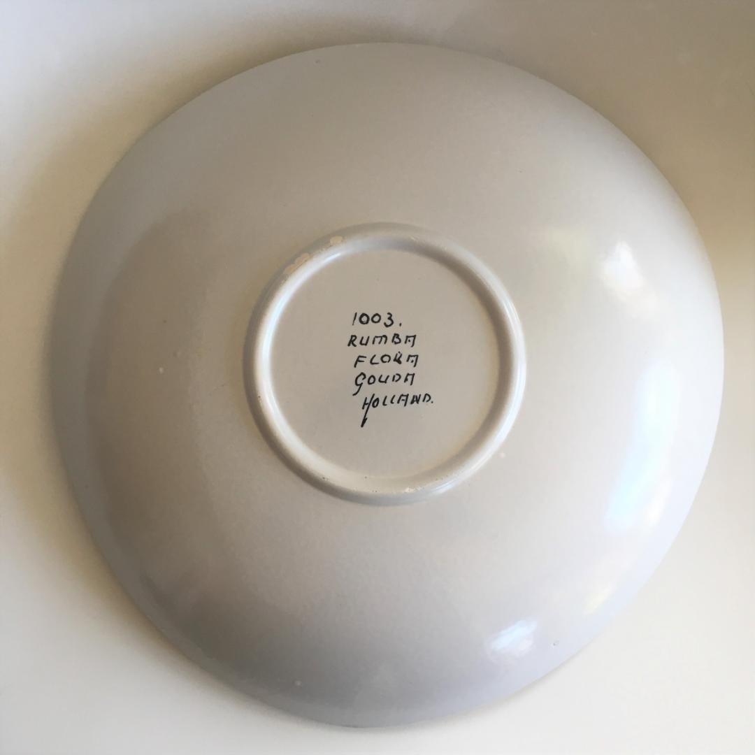 ビンテージgouda pottery Holland Rumba Flora 皿
