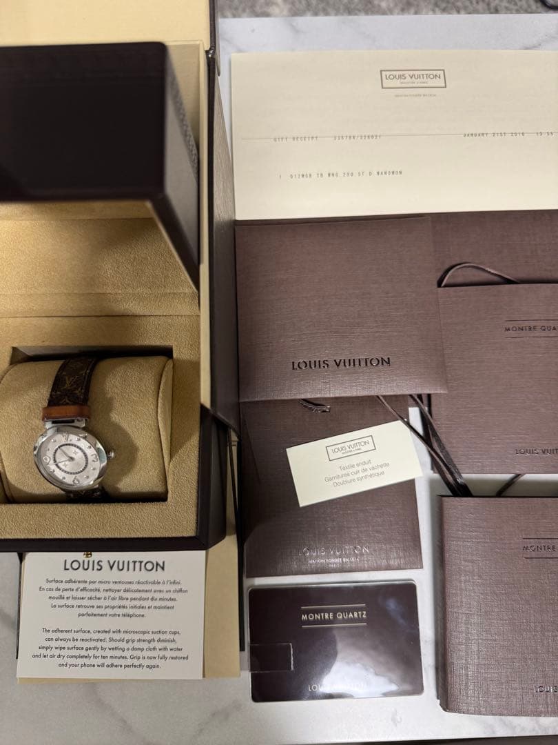 ルイヴィトン タンブール スリム Q12MG ダイヤ クォーツ レディース腕時計