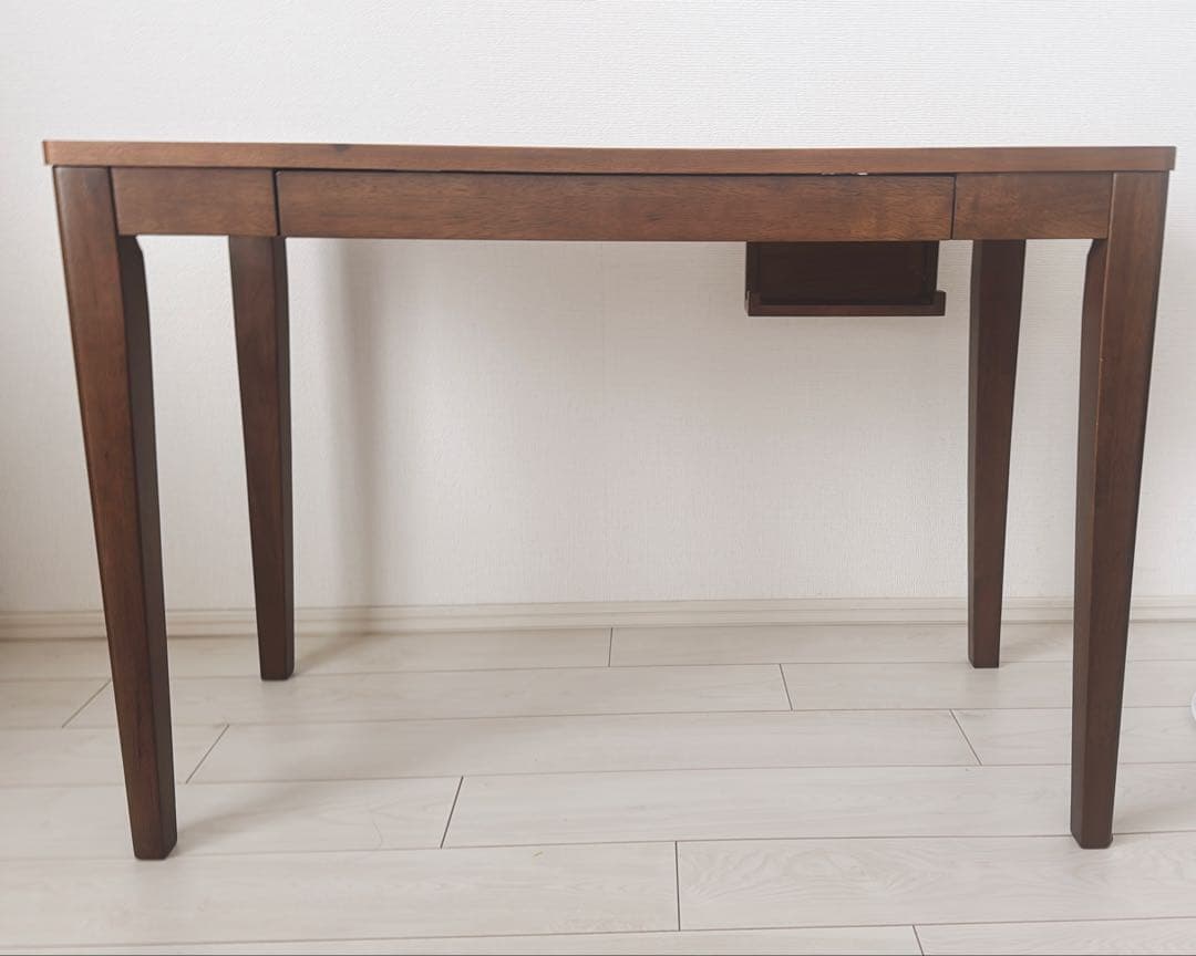 【ベルメゾン】ウォールナット 木製 パソコンデスク 机 ダークブラウン