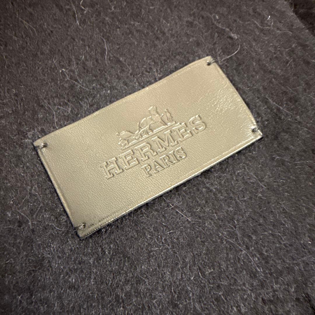 エルメス マフラー ビキューナ100% ネイビー　専用箱付き