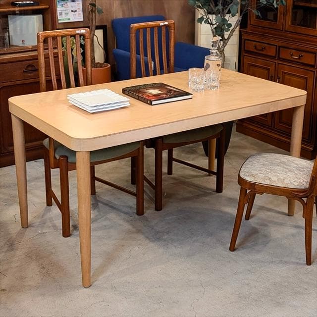 ぽたぽた焼き様｜無印良品×トーネット｜ブナ材テーブルL｜ナチュラル