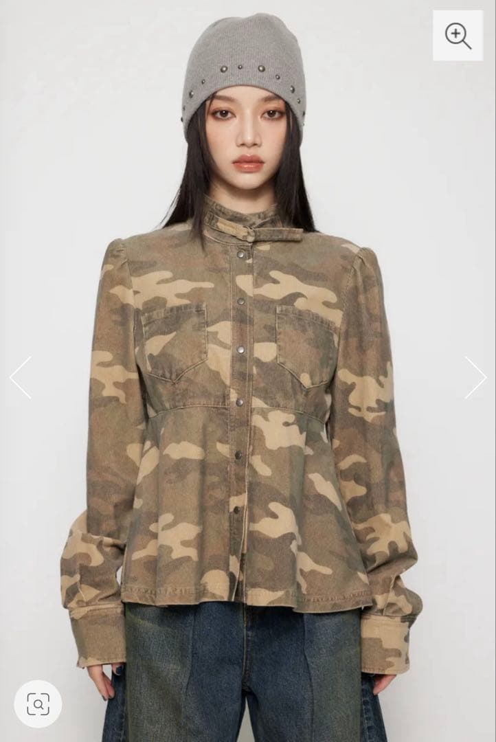 【LAGUA GEM】PEPLUM CAMO トップス